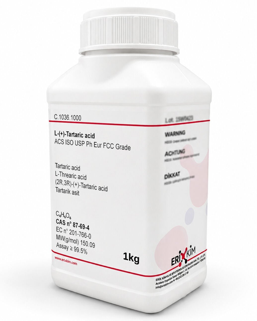 tartarikasit.jpg Tartarik Asit 1 Kg - L-Tartaric Acid - Görsel 1