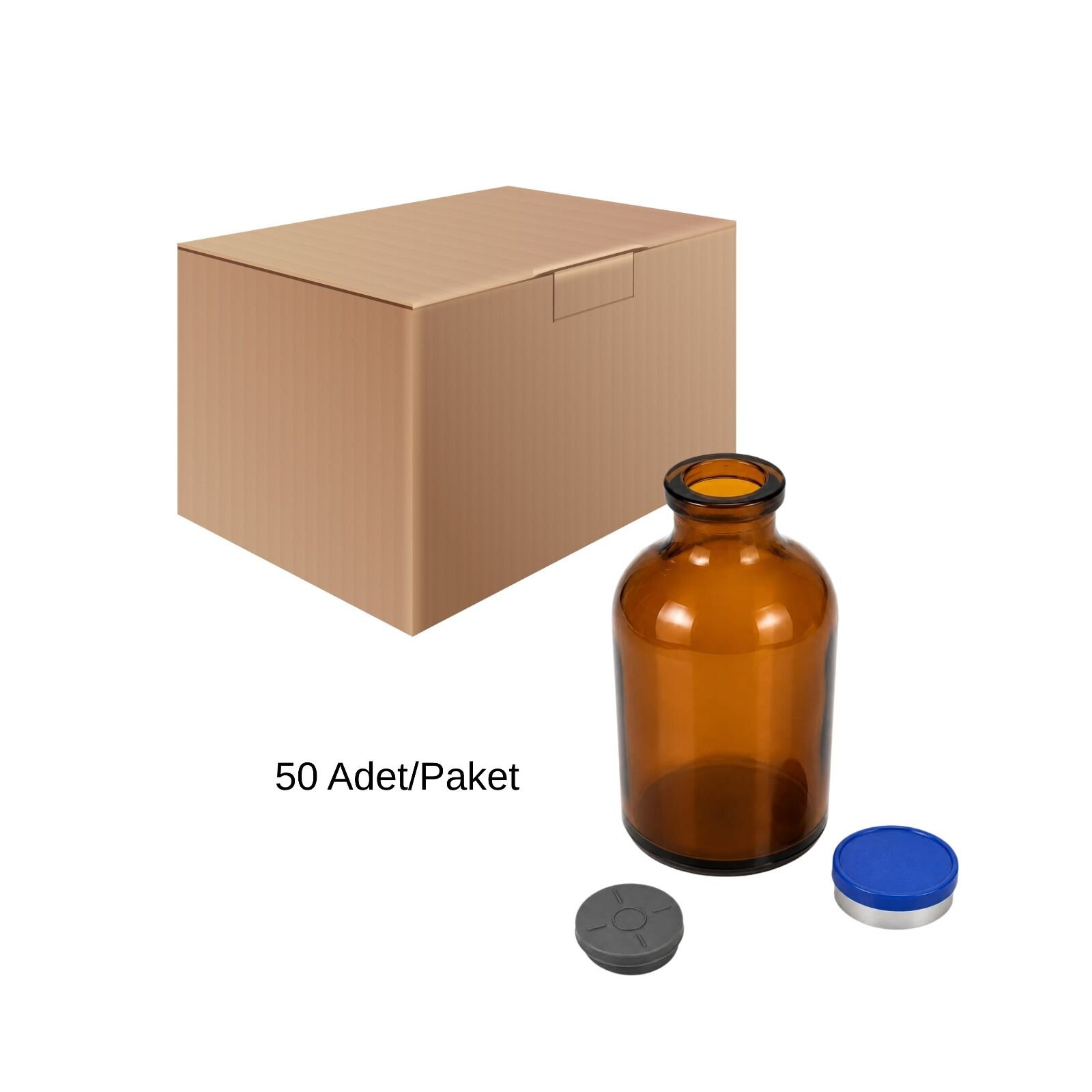 cam-amber-sise-100-ml-kapakli-tipali-flakon-sise-50-adet.jpeg Cam Amber Şişe 100 ml - Kapaklı Tıpalı Flakon Şişe - 50 Adet - Görsel 1