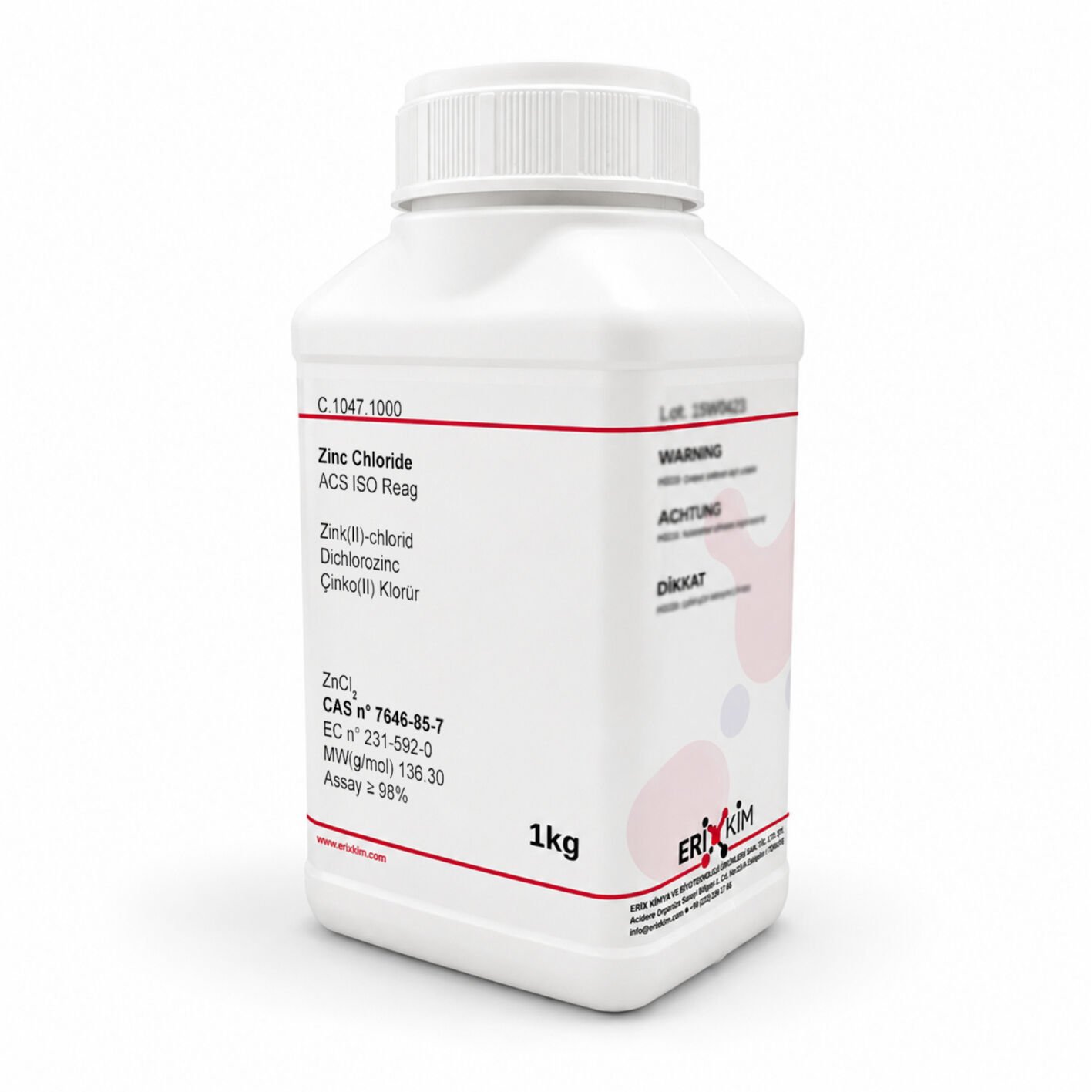 cinko-ii-klorur.jpg Çinko Klorür 1 kg - Zinc Chloride - Görsel 1