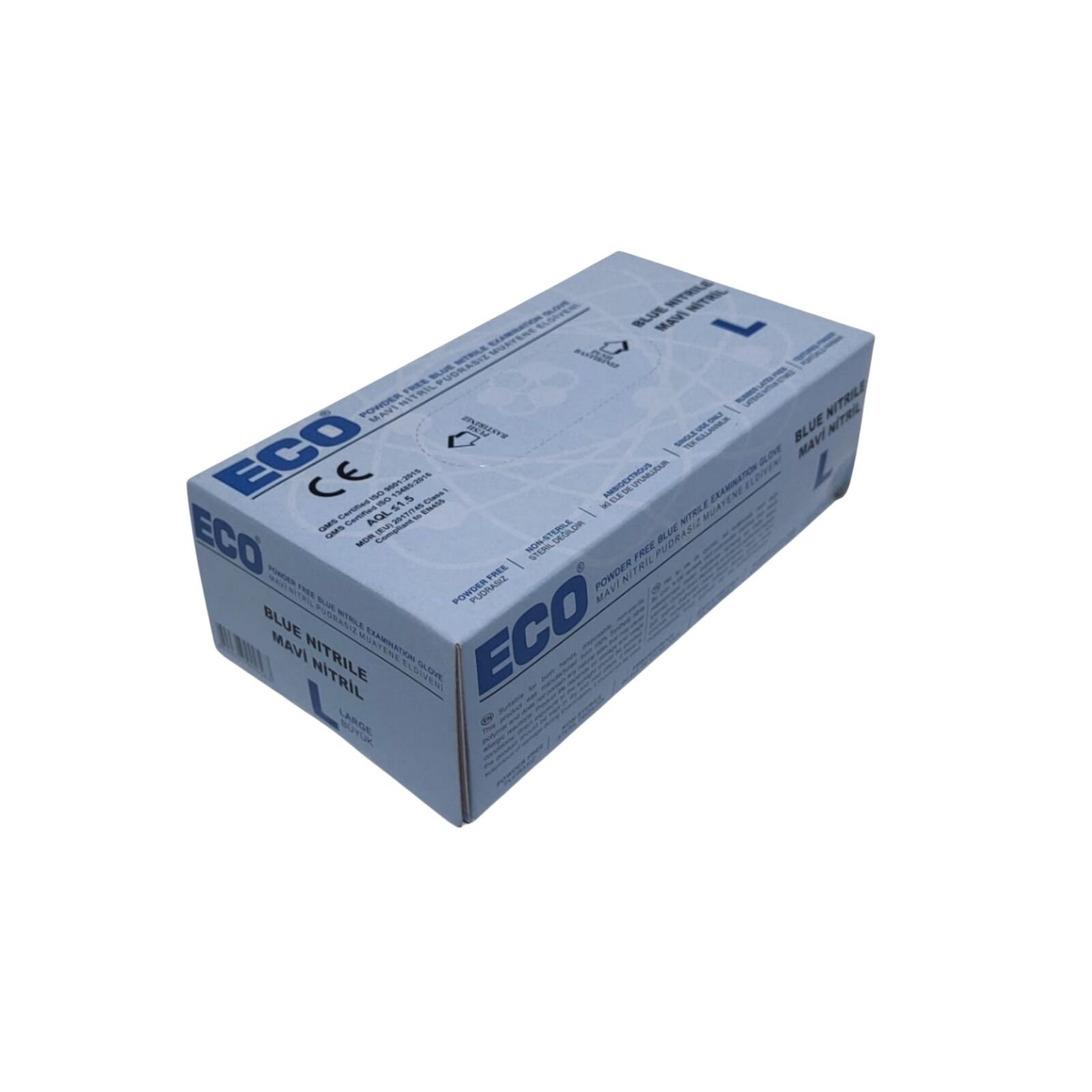 eco-mavi-nitril-eldiven-large-l-pudrasiz-100lu-paket.jpeg ECO Mavi Nitril Eldiven Large (L) 100'lü Paket - Görsel 1