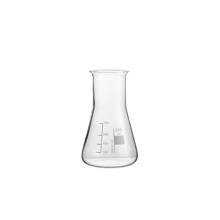 genisboyun-250ml.jpg Cam Erlen Geniş Boyun 250 ml – Isıya Dayanıklı Laboratuvar Erleni - Görsel 1