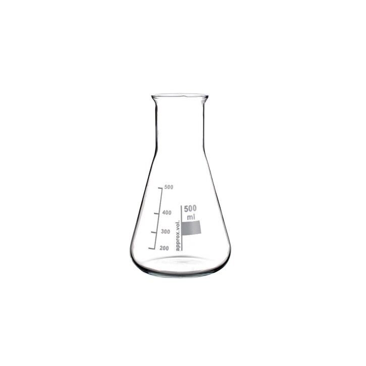 genisboyun-500ml.jpg Cam Erlen Geniş Boyun 500 ml – Isıya Dayanıklı Laboratuvar Erleni - Görsel 1