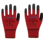 I-ZET INP05 Kırmızı siyah polyester örme nitril eldiven