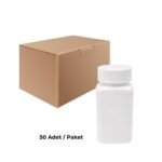 Kare Numune Şişe 150 ml - Bastır Aç Kapaklı Tablet Şişe 50 Adet 0