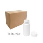 Numune Şişe 100 ml Yuvarlak Beyaz Plastik 20 Adet Yüksek Kalite HDPE