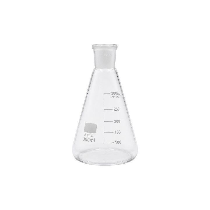 sirifli-300ml.jpg Cam Erlen 29/32 Şilifli 300ml – Isıya Dayanıklı Laboratuvar Erleni - Görsel 1