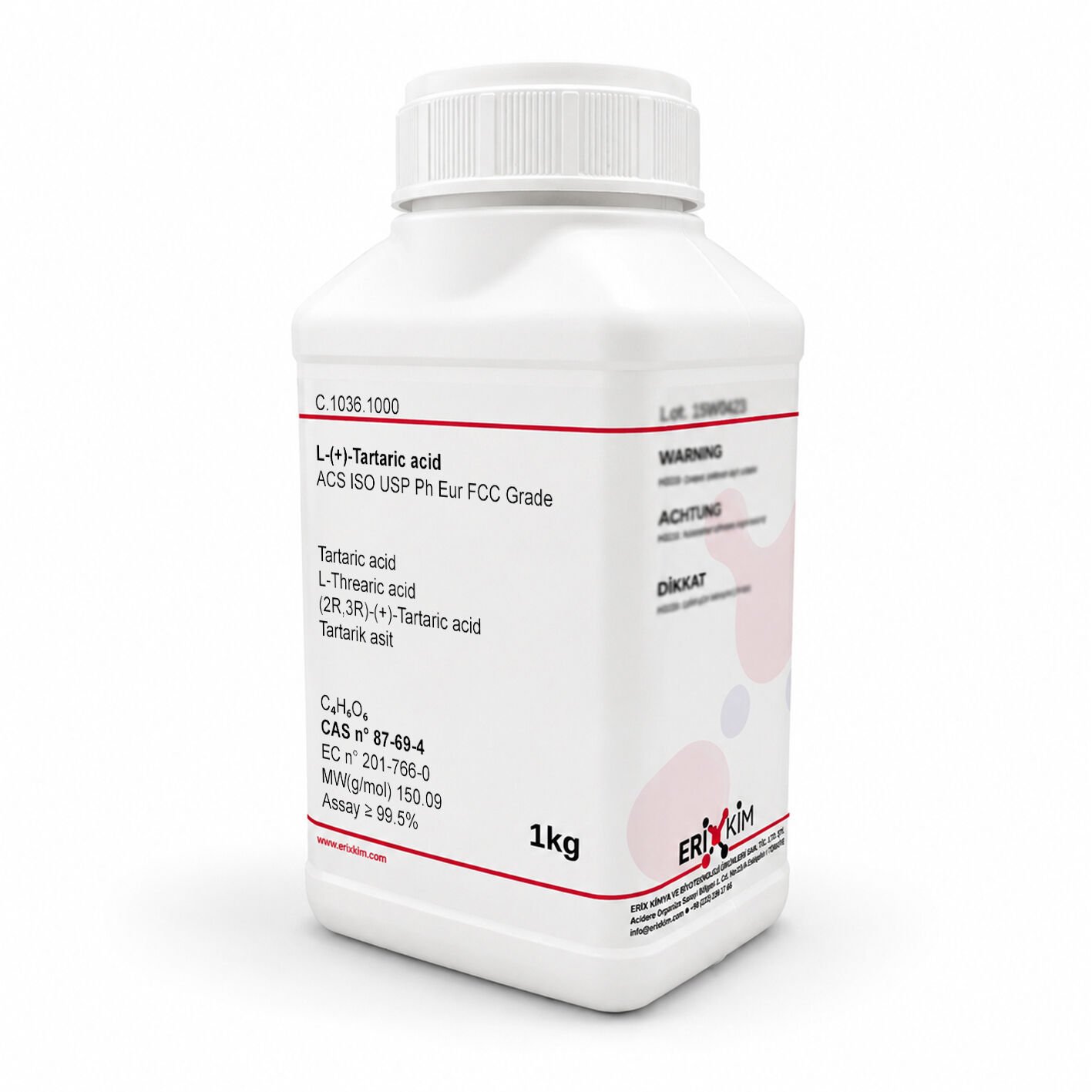 tartarikasit.jpg Tartarik Asit 1 Kg - L-Tartaric Acid - Görsel 1