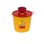 Tıbbi Atık Kovası 5 Lt - Yuvarlak Atık Toplama Kabı